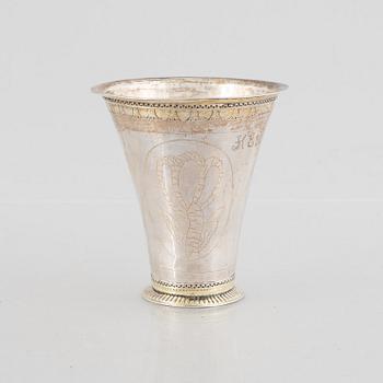 A Swedish parcel-gilt silver beaker, mark of Nils Grubb, Hudiksvall 1761.