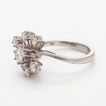 Ring, brilliant cut diamonds, 18K white gold.