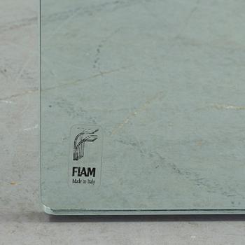 Two glass tables, one Fiam, Italy.