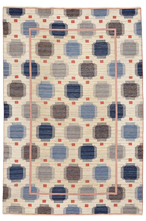 Märta Måås-Fjetterström, A CARPET, "Blåplump", flat weave, ca 301,5 x 202 cm, signed AB MMF.