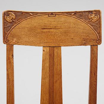 Six Art Nouveau Chairs, early 20th Century.