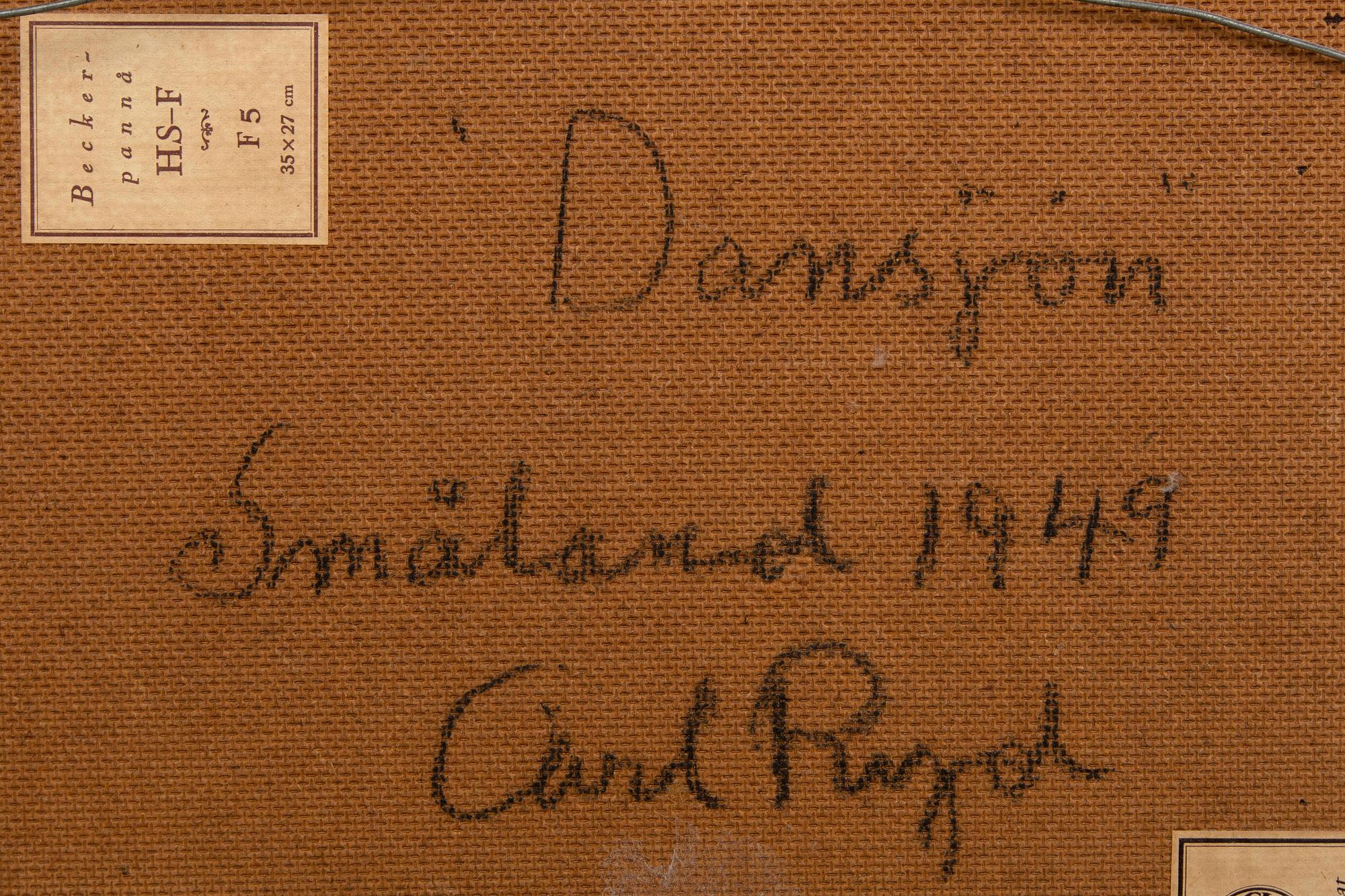 CARL RYD, oil on panel signed and dated 49.