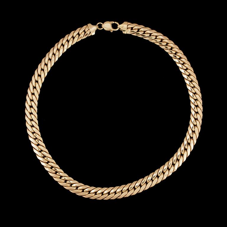 COLLIER, 18k guld, märkt S&Co. Vikt ca 69g.