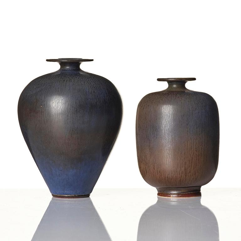 Berndt Friberg, a set of two stoneware vases and a bowl, Gustavsberg Studio 1950s-60s.