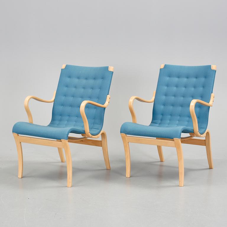FÅTÖLJER, ett par, "Mi 425"/Mina", Bruno Mathsson, formgiven 1978.