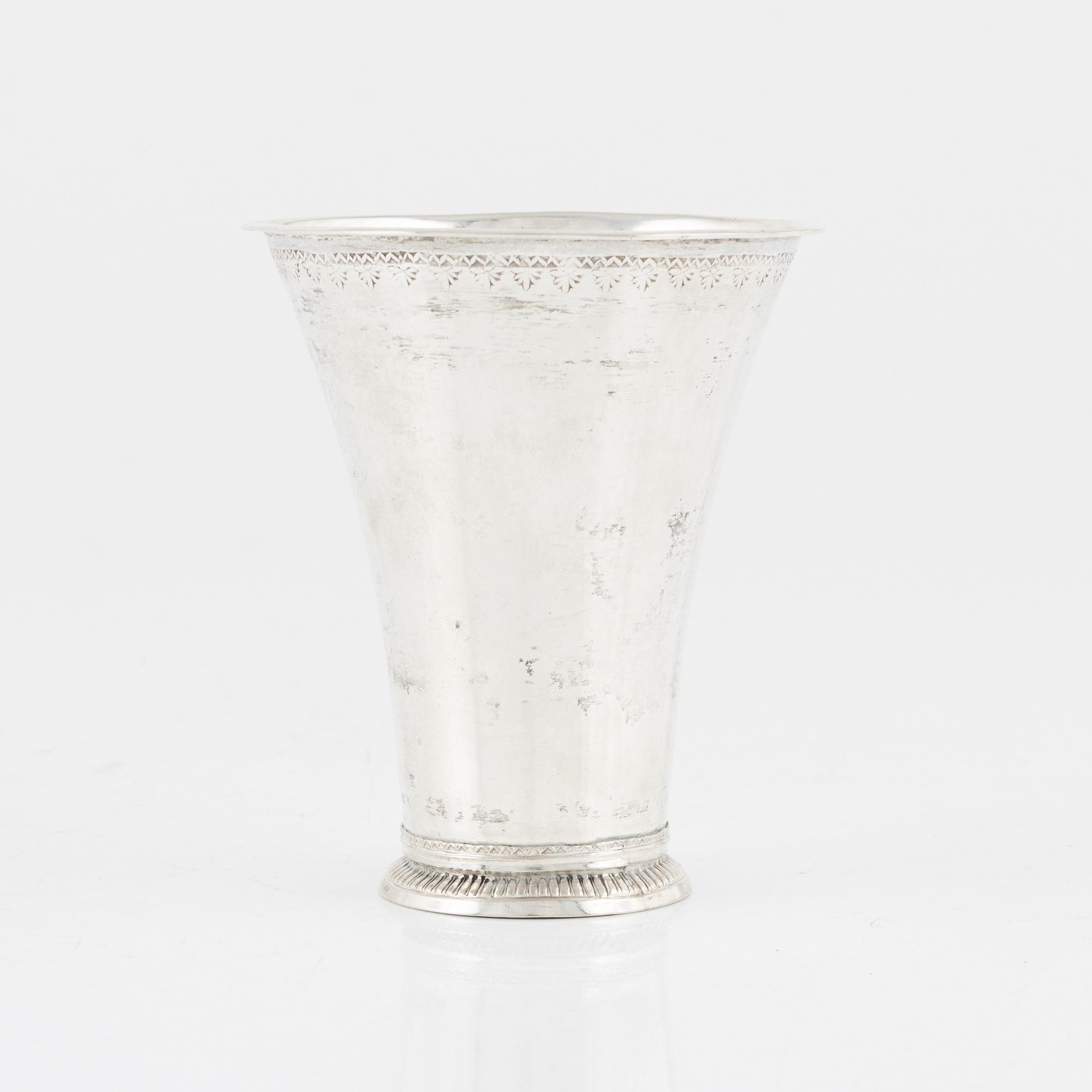 Arvid Castman, bägare, silver, Eksjö 1777.