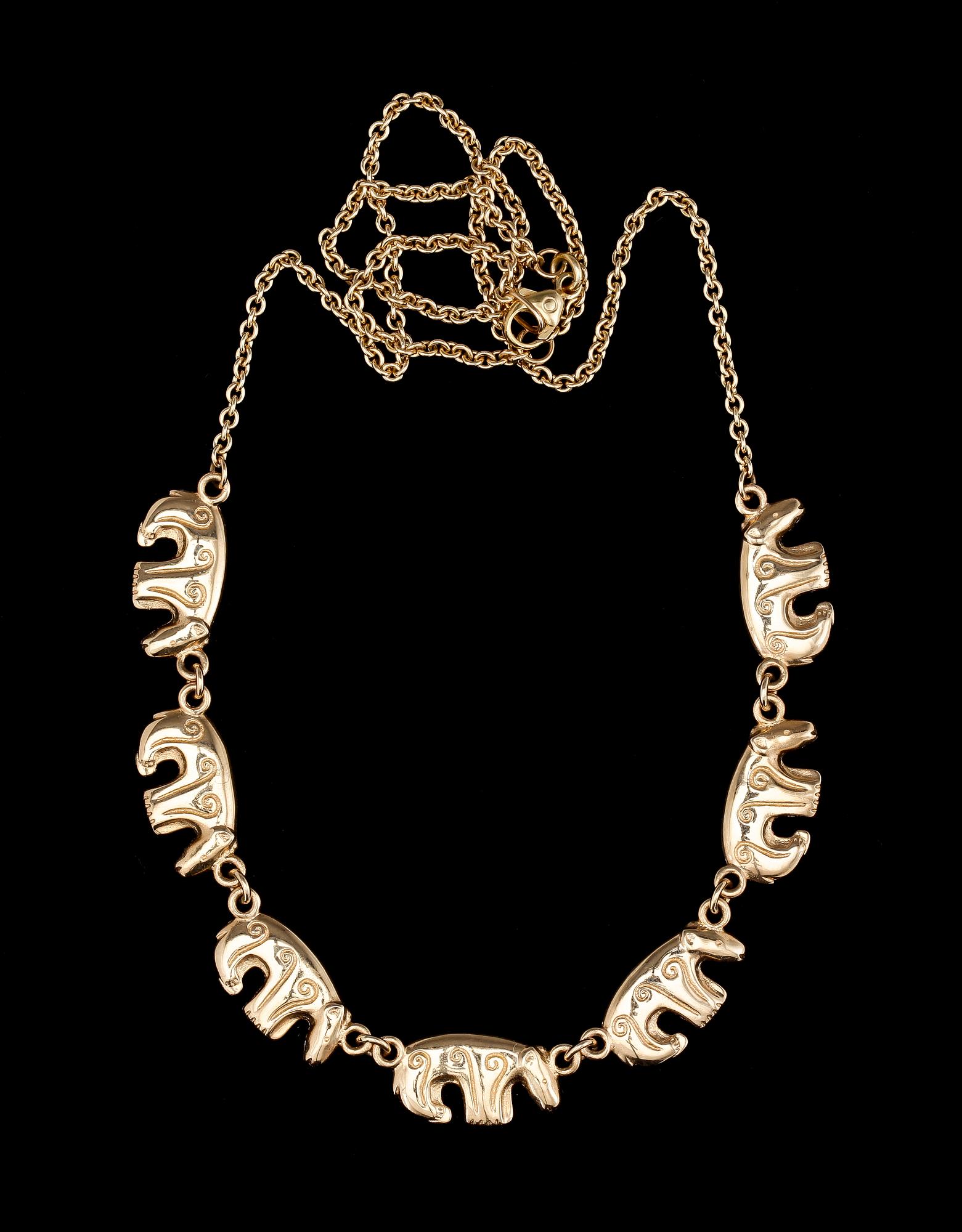 COLLIER, 14K guld, Kaisaleena Mäkelä, Kalevala, Finland, 2002. Ca 15 g.
