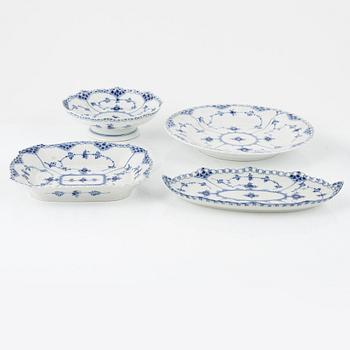 Royal Copenhagen, a 25-piece porcelain coffee service 'Musselmalet Full and Half Lace', Denmark.