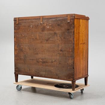 A Gustavian style mahognay veneered cupboard. 19th Century.