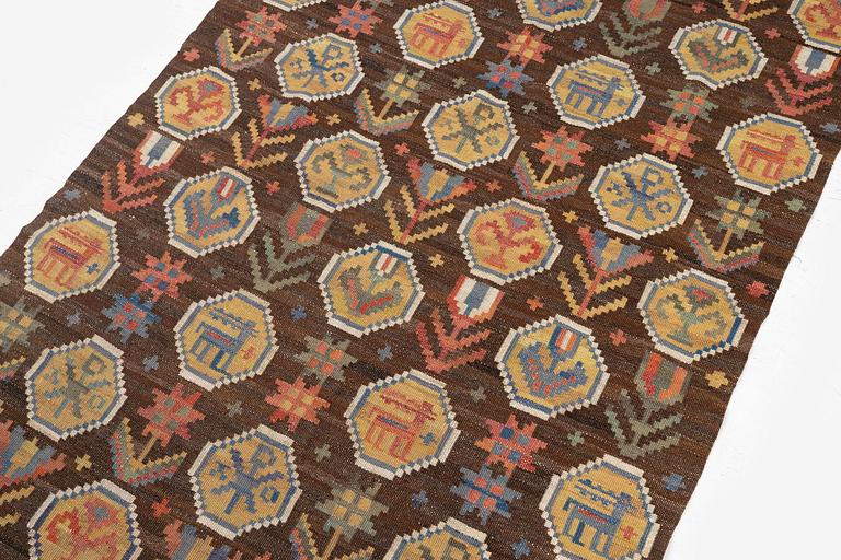 Märta Måås-Fjetterström, a 'Lammet' drape, flat weave, c. 200 x 125 cm, signed MMF.