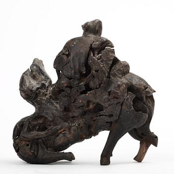 A Chinese root sculpture, Qing dynasty, presumably 18th Century.