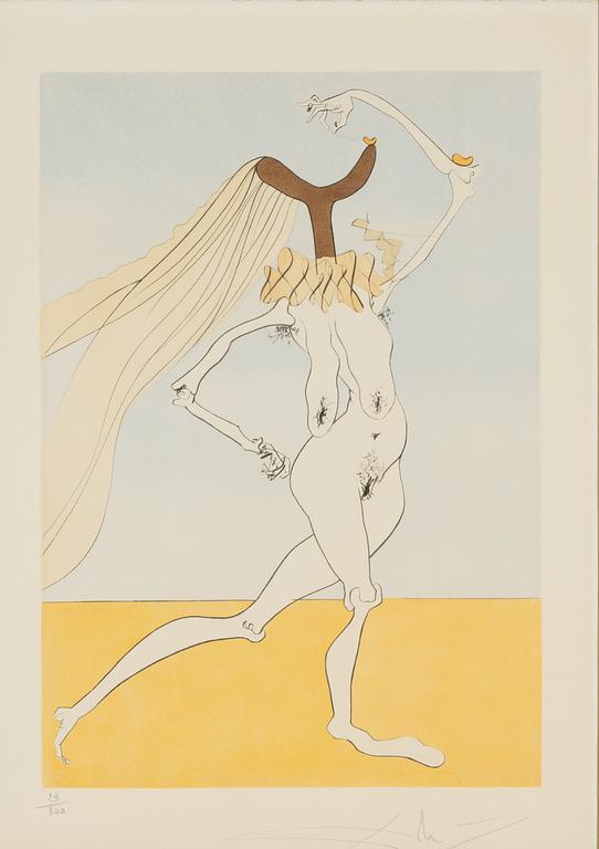 Salvador Dalí, drypoint etching with stencil, 1975, signed and numbered 29/300.