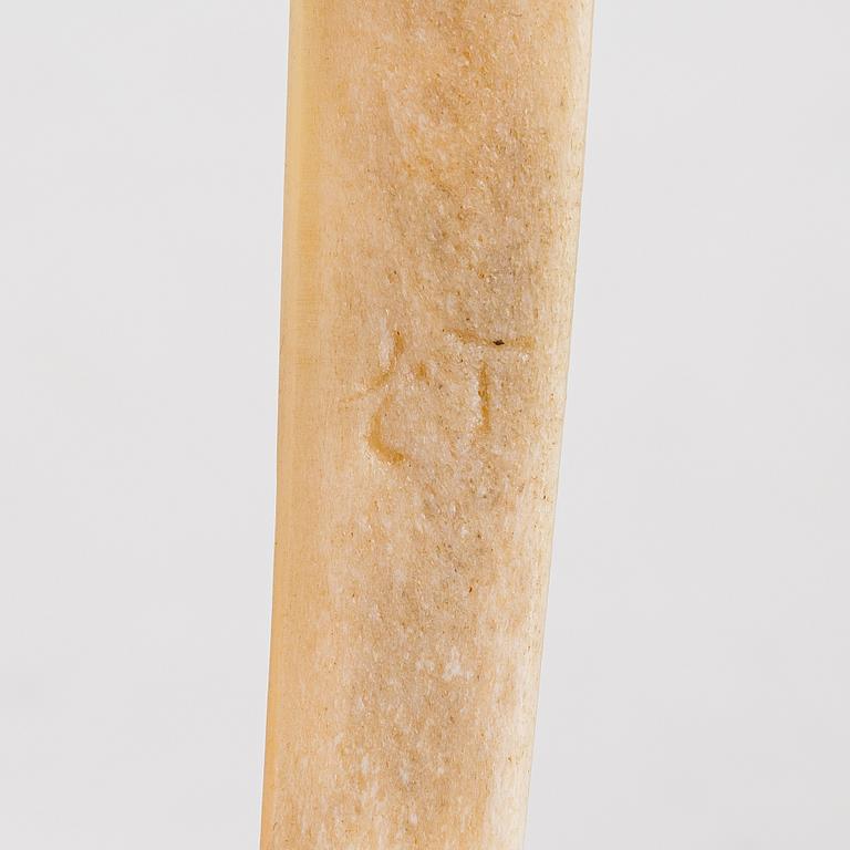 Bowl, letter knife and 4 spoons, some signed, sami handicraft / duodji, early 20th century.