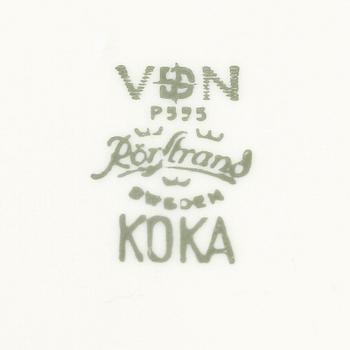 SERVISDELAR, 56 delar, "Koka Blå", Hertha Bengtsson, Rörstrand, 1900-talets andra hälft.