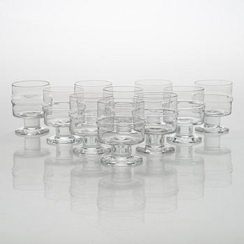 Timo Sarpaneva, set of 54 'Ripple' 2054 glasses for Iittala.