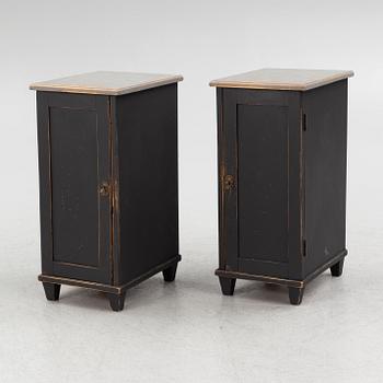 Bedside tables, a pair, first half of the 20th century.
