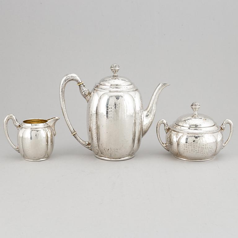 Claes E Andren, kaffeservis, 3 delar, silver. Göteborg 1921.