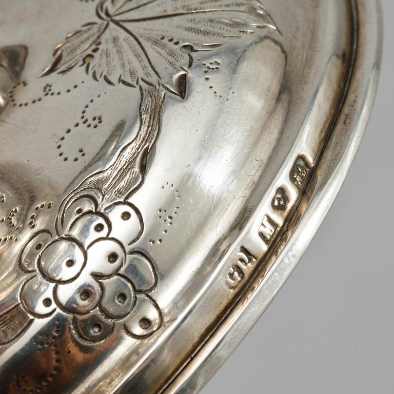 PARTI SILVER, 4 delar, Sverige, sent 1800-tal, vikt 377g.