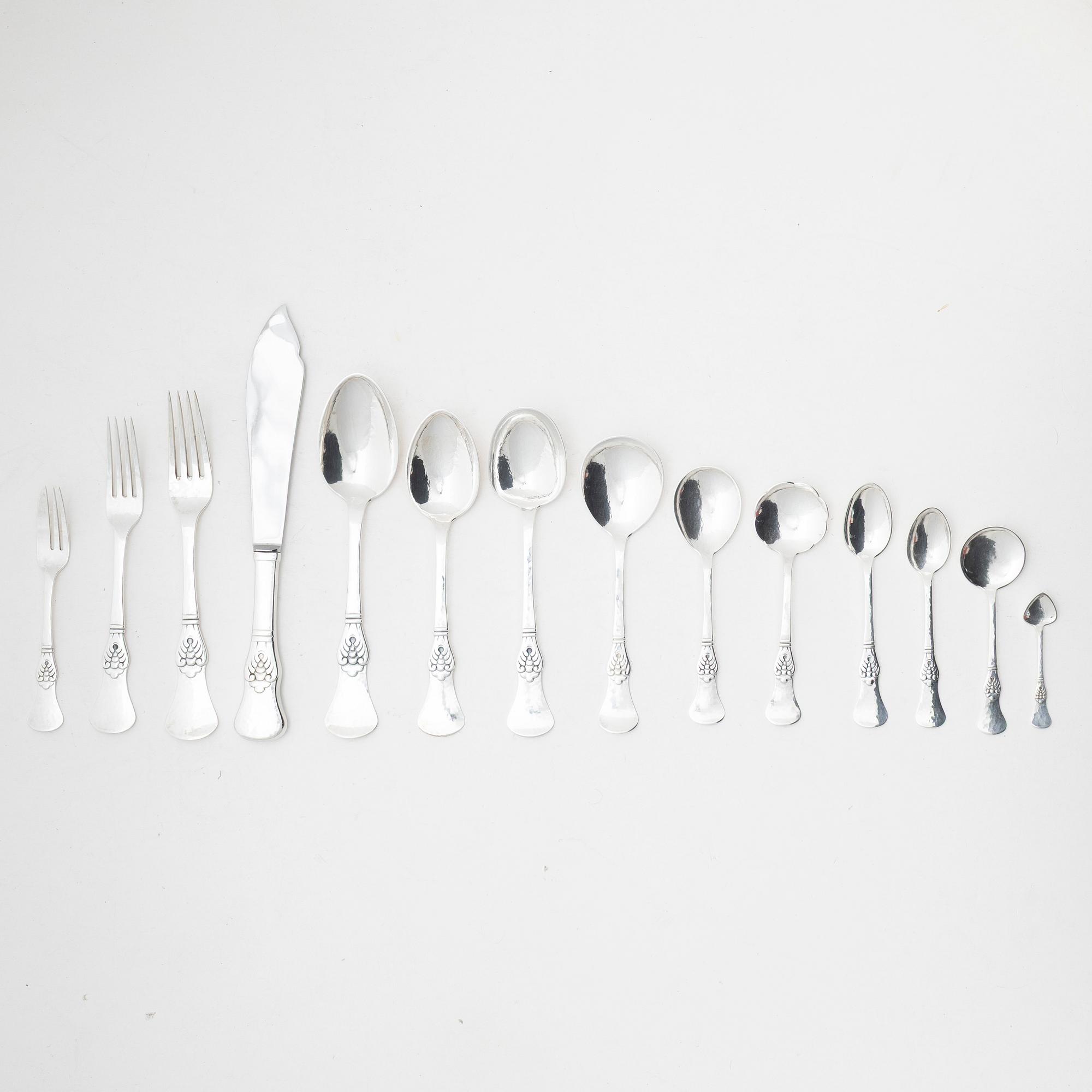 A Danish silver cutlery set, model 'Old Danish', Cohr, Swedish import mark (101 pieces).