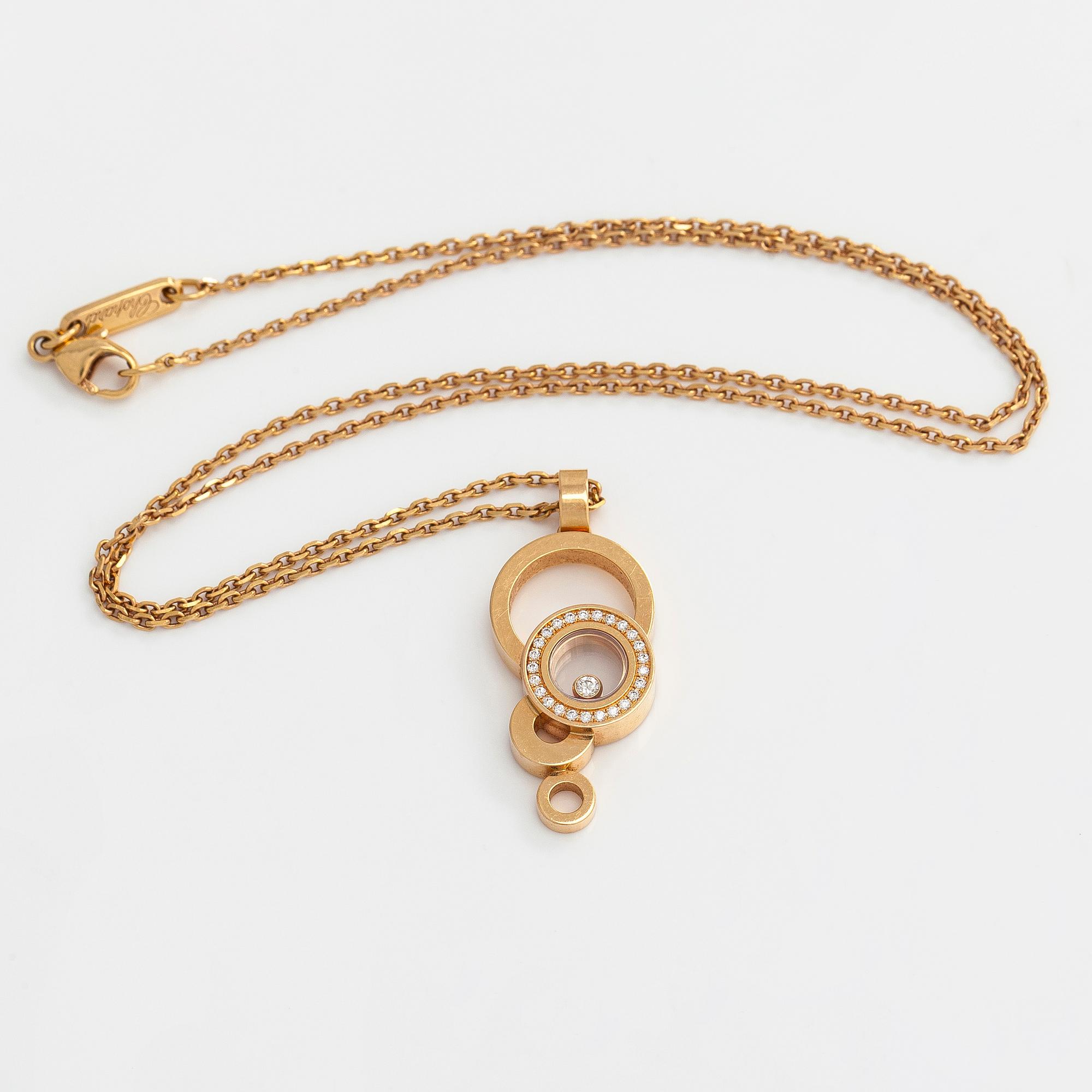 Chopard, kaulakoru riipuksella "Happy Bubbles", 18K kultaa ja timantteja.