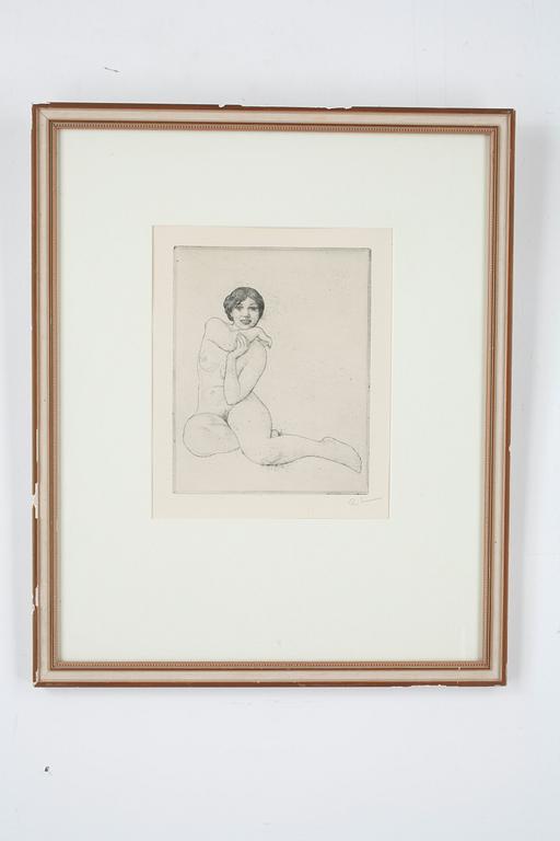 Carl Larsson, "A girl crouching".