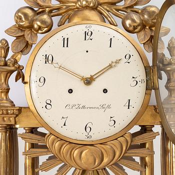 Wall clock, Carl Peter Zetterman Gefle. (1810-1894).