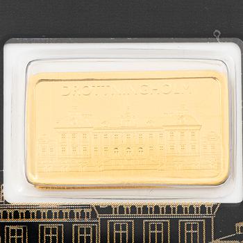 Gold bar, 999.9, “Drottningsholm”, Schöne Edelmetaal.