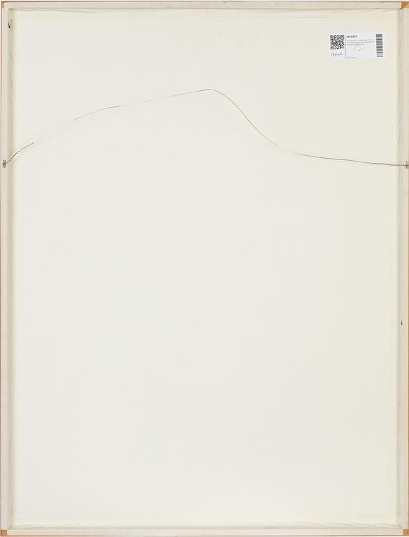 Jan Håfström, färglitografi med bemålad applikation, 1981, signerad  55/150.