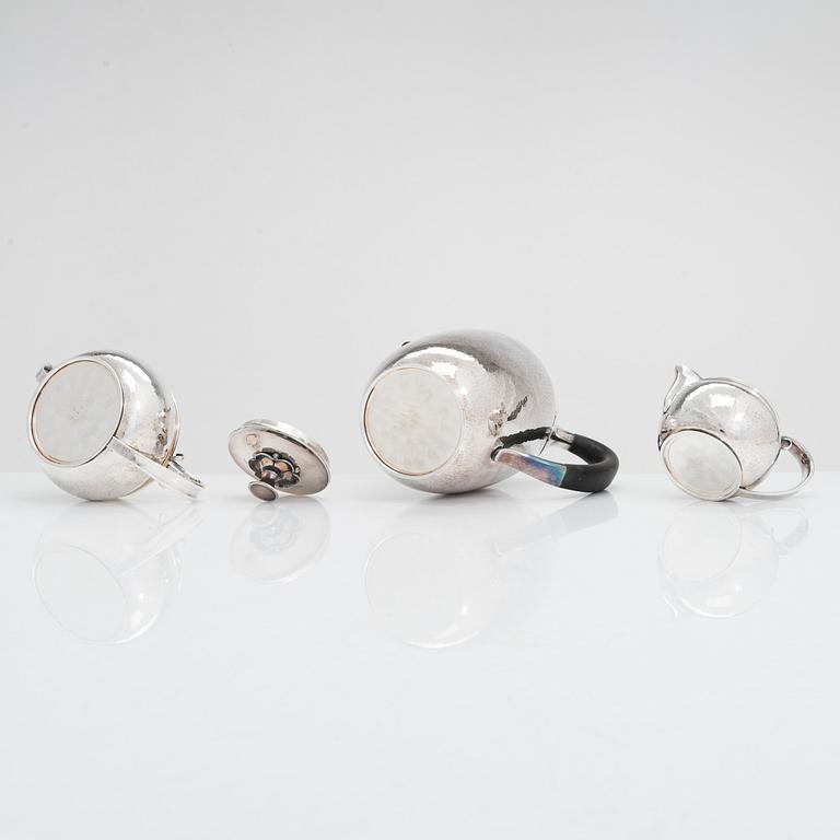 A Cohr three-piece sterling coffee set, Denmark, mid-20th century.