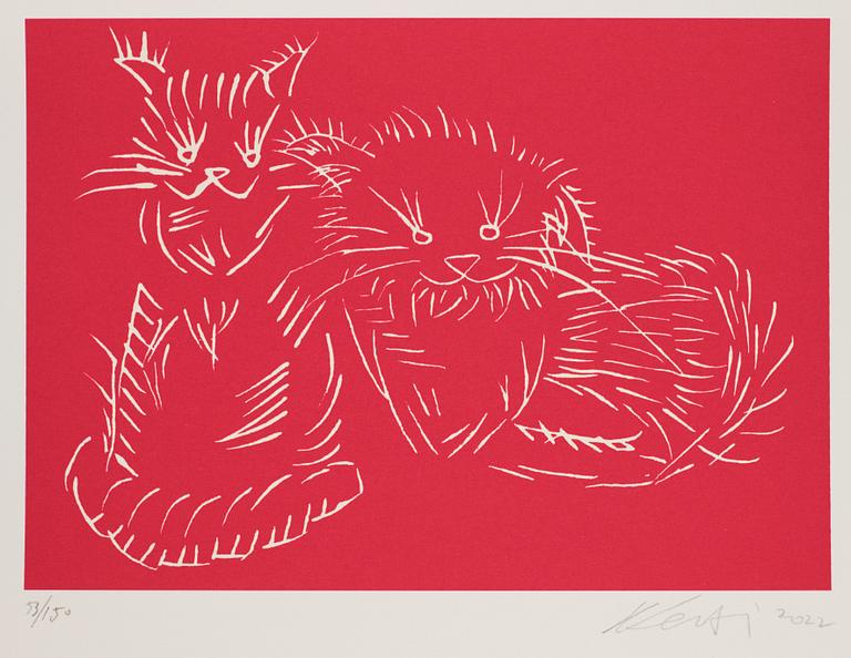 Ai Weiwei, "Cats (Red)".