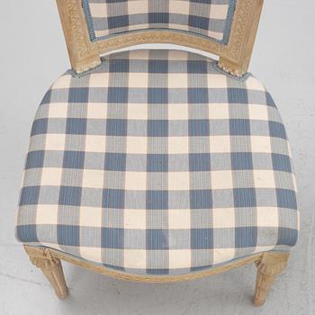 Stolar, åtta stycken, 1700-talets slut, sengustavianska.