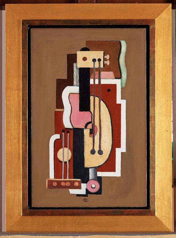 Esaias Thorén, "Komposition med musikinstrument" / "Konstruktion".