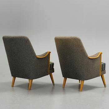 FÅTÖLJER, ett par, 1950-tal.