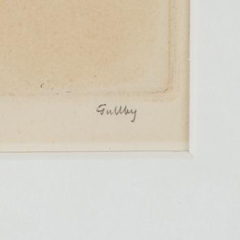 FOLKE GULLBY, 2 st, etsningar, signerade.