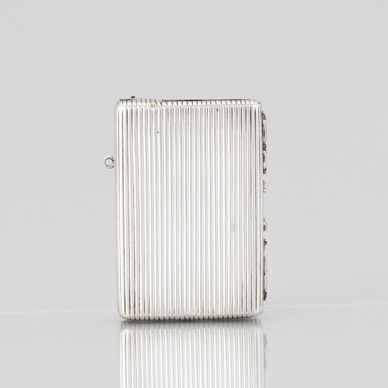 A Russian silver cigarette case, S:t Petersburg ap 1860, Swedish import marks.