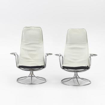Tord Björklund, a pair of swivel lounge armchairs, 'Exen', IKEA, 1988.