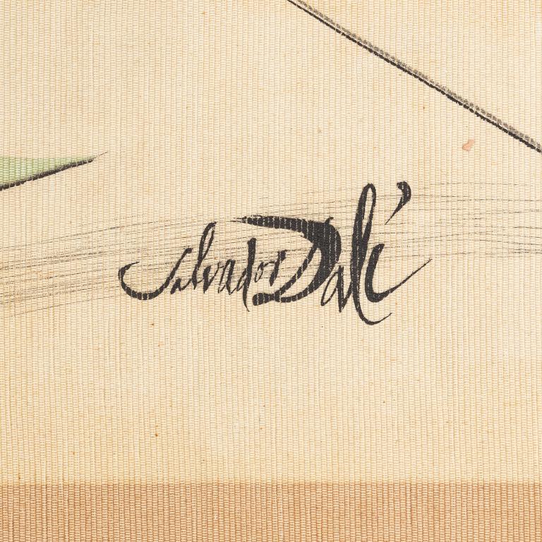 Salvador Dali, efter, vävnad, gobelängteknik, "Reuben, of the Tribes of Israel", etikettmärkt, Spadem.