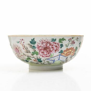 Three porcelain punch bowls, China, Qianlong (1736-95).