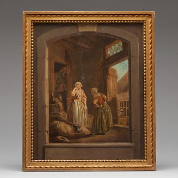 OKÄND KONSTNÄR, olja på pannå, 1800-tal.