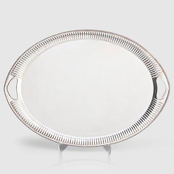 290. A Swedish early 20th century silver tray, mark of CG Hallberg, Stockholm 1917.