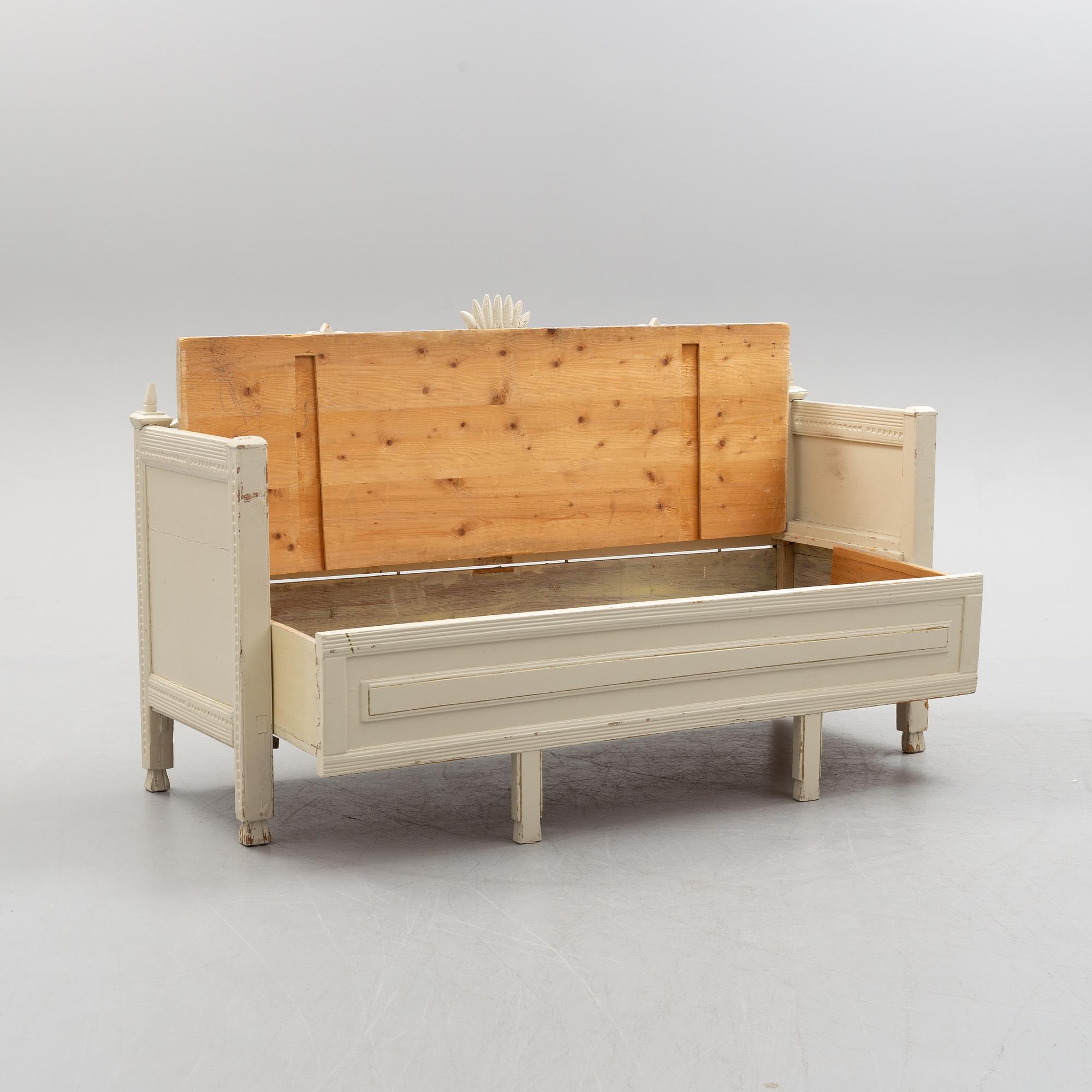 A painted pine sofa, 19th Century.