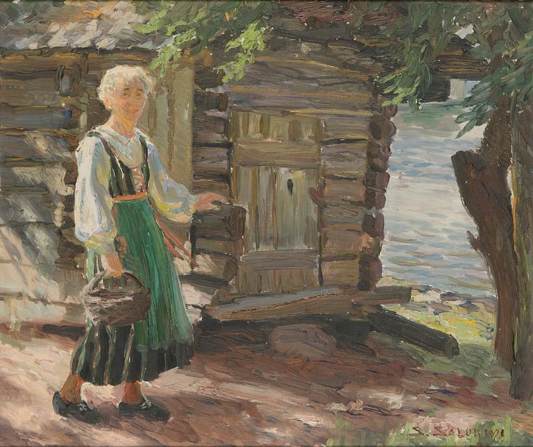Santeri Salokivi, "Nainen kansallispuvussa".