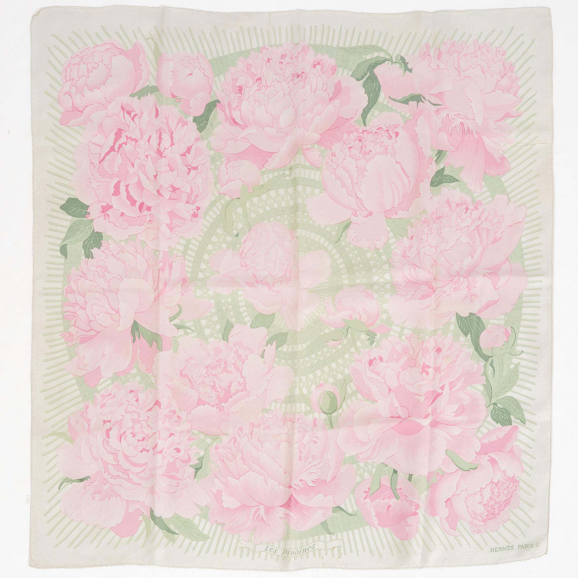 Hermès, scarf, "Peonies".