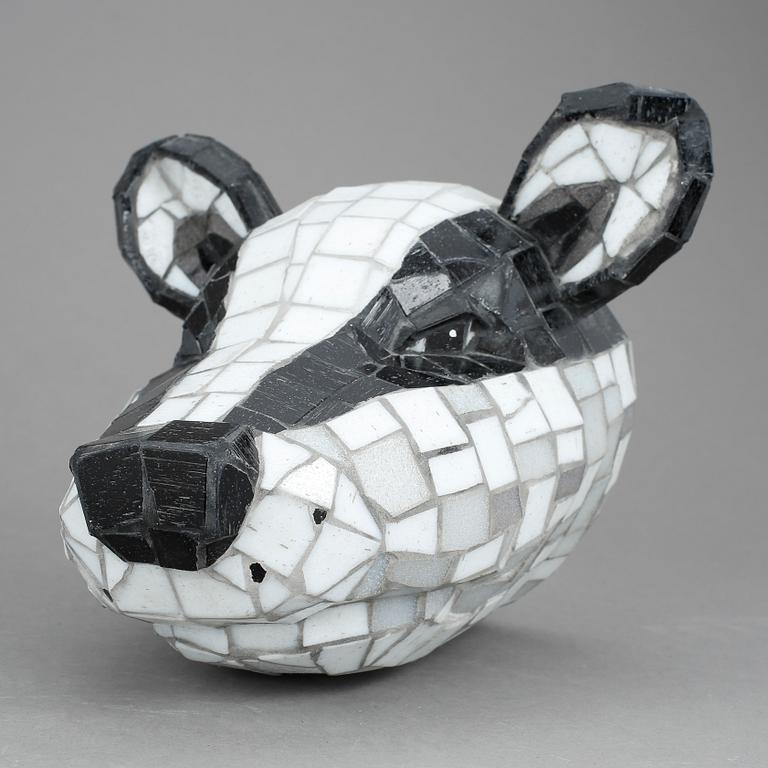 ERNST BILLGREN, väggskulptur, Grävlingshuvud, signerad.