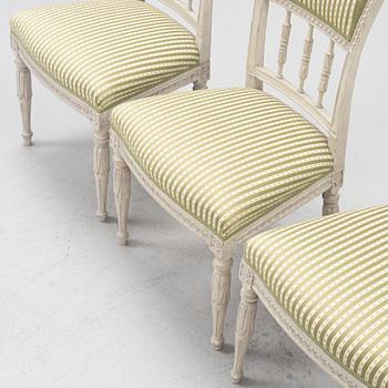 A set of three late Gustavian chairs by J. E. Höglander (master in Stockholm 1777-1813).
