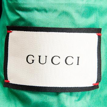 GUCCI Green Nylon and bumblebee  Snake Print Jacket, SIZE 48.