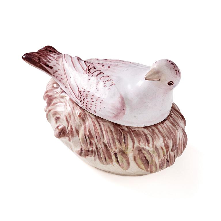 A Swedish Marieberg faience butter tureen, 18th century.