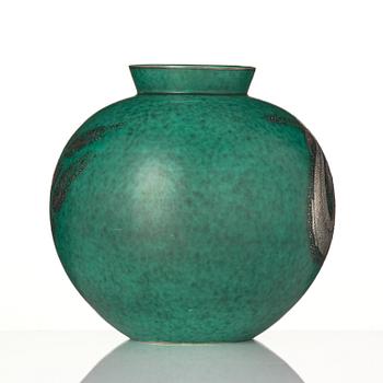 Wilhelm Kåge, an "Argenta" stoneware vase, Gustavsberg 1948.