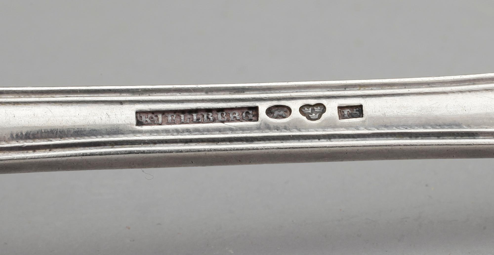 BESTICK, 18 delar, silver, bl.a. Kjellberg, Västerås, 1873. Vikt 629 gram.
