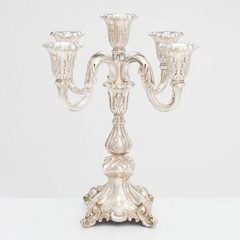 Kandelaber, silver, Auran Kultaseppä, Åbo 1966.